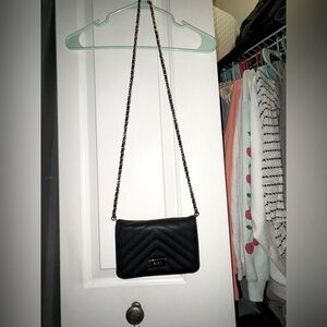 BCBG Black Chevron Crossbody Bag